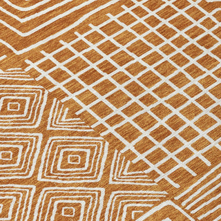 Piper Looms Chantille Geometric ACN1044 Paprika Machine Washable Area Rug Swatch Image