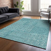 Piper Looms Chantille Geometric ACN1044 Teal Machine Washable Area Rug Lifestyle Image Feature