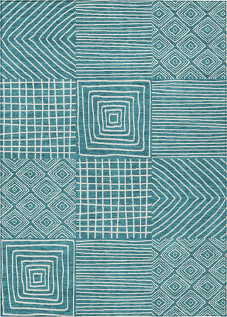 Piper Looms Chantille Geometric ACN1044 Teal Machine Washable Area Rug main image