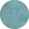 Piper Looms Chantille Geometric ACN1044 Teal Machine Washable Area Rug Round Main Image