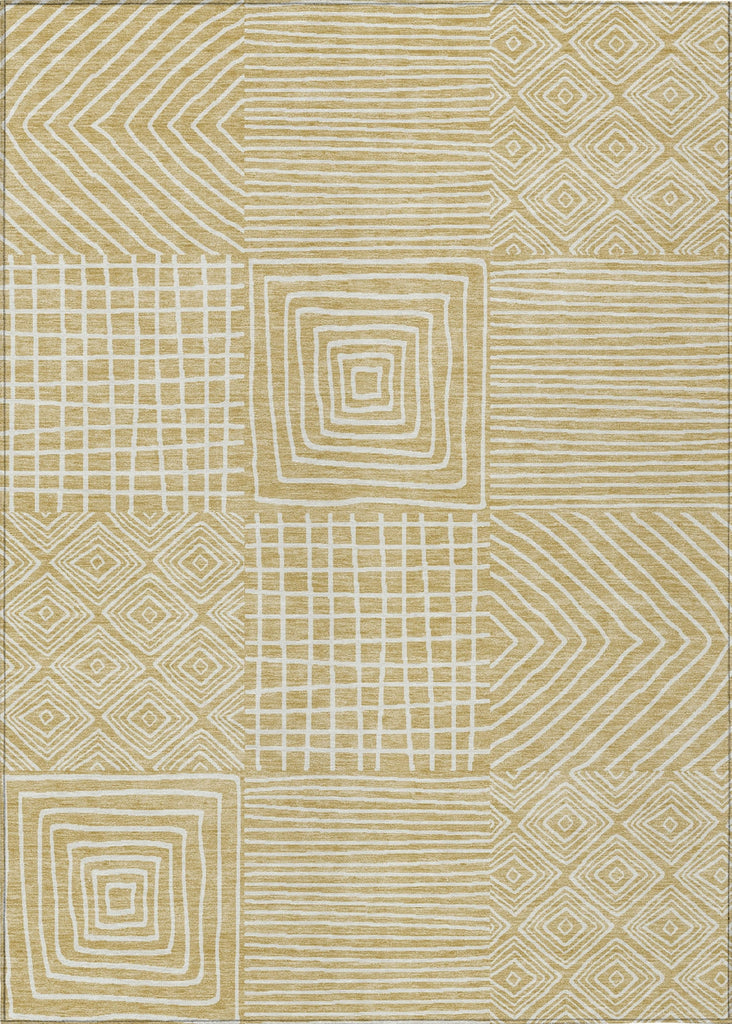 Piper Looms Chantille Geometric ACN1044 Wheat Machine Washable Area Rug main image