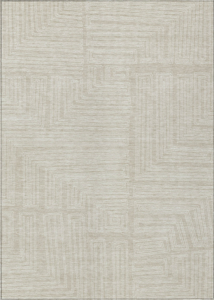 Piper Looms Chantille Geometric ACN1045 Beige Machine Washable Area Rug main image