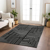 Piper Looms Chantille Geometric ACN1045 Black Machine Washable Area Rug Lifestyle Image Feature