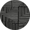 Piper Looms Chantille Geometric ACN1045 Black Machine Washable Area Rug Round Main Image