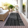Piper Looms Chantille Geometric ACN1045 Black Machine Washable Area Rug Runner Outdoor Lifestyle Image Feature