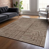 Piper Looms Chantille Geometric ACN1045 Brown Machine Washable Area Rug Lifestyle Image Feature