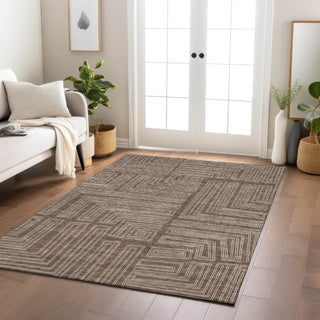 Piper Looms Chantille Geometric ACN1045 Brown Machine Washable Area Rug Lifestyle Image Feature