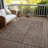 Piper Looms Chantille Geometric ACN1045 Brown Machine Washable Area Rug Outdoor Lifestyle Image Feature