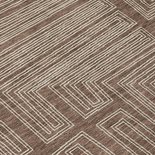 Piper Looms Chantille Geometric ACN1045 Brown Machine Washable Area Rug Swatch Image
