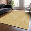 Piper Looms Chantille Geometric ACN1045 Gold Machine Washable Area Rug Lifestyle Image Feature