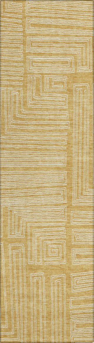 Piper Looms Chantille Geometric ACN1045 Gold Machine Washable Area Rug Runner Main Image