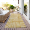 Piper Looms Chantille Geometric ACN1045 Gold Machine Washable Area Rug Runner Outdoor Lifestyle Image Feature