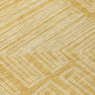 Piper Looms Chantille Geometric ACN1045 Gold Machine Washable Area Rug Swatch Image