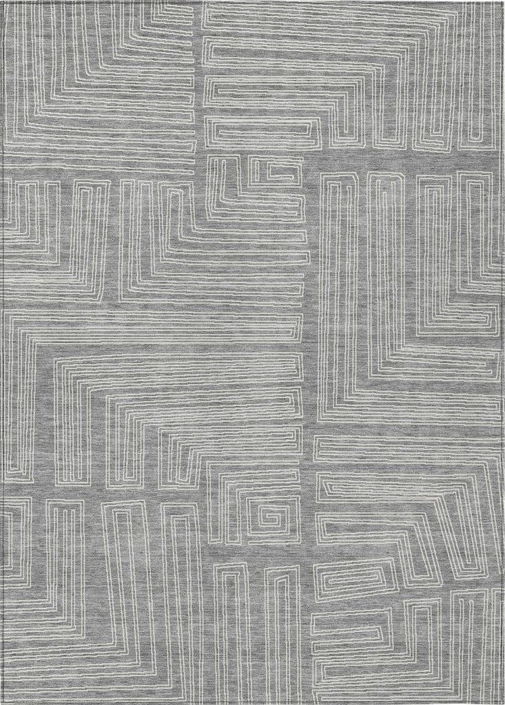 Piper Looms Chantille Geometric ACN1045 Gray Machine Washable Area Rug main image
