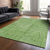 Piper Looms Chantille Geometric ACN1045 Green Machine Washable Area Rug Lifestyle Image Feature