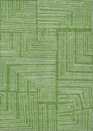 Piper Looms Chantille Geometric ACN1045 Green Machine Washable Area Rug main image