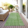 Piper Looms Chantille Geometric ACN1045 Green Machine Washable Area Rug Runner Outdoor Lifestyle Image Feature
