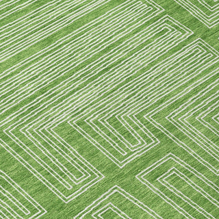 Piper Looms Chantille Geometric ACN1045 Green Machine Washable Area Rug Swatch Image