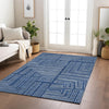 Piper Looms Chantille Geometric ACN1045 Navy Machine Washable Area Rug Lifestyle Image Feature