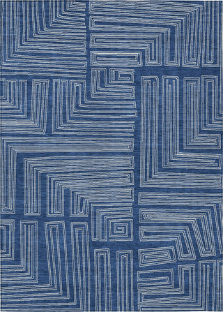 Piper Looms Chantille Geometric ACN1045 Navy Machine Washable Area Rug main image