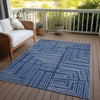 Piper Looms Chantille Geometric ACN1045 Navy Machine Washable Area Rug Outdoor Lifestyle Image Feature