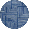 Piper Looms Chantille Geometric ACN1045 Navy Machine Washable Area Rug Round Main Image