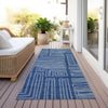 Piper Looms Chantille Geometric ACN1045 Navy Machine Washable Area Rug Runner Outdoor Lifestyle Image Feature
