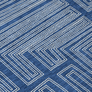 Piper Looms Chantille Geometric ACN1045 Navy Machine Washable Area Rug Swatch Image