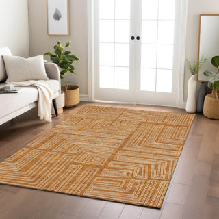 Piper Looms Chantille Geometric ACN1045 Paprika Machine Washable Area Rug Lifestyle Image Feature