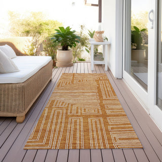 Piper Looms Chantille Geometric ACN1045 Paprika Machine Washable Area Rug Runner Outdoor Lifestyle Image Feature