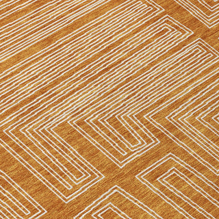 Piper Looms Chantille Geometric ACN1045 Paprika Machine Washable Area Rug Swatch Image