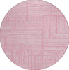 Piper Looms Chantille Geometric ACN1045 Pink Machine Washable Area Rug Round Main Image