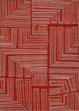Piper Looms Chantille Geometric ACN1045 Red Machine Washable Area Rug main image
