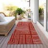 Piper Looms Chantille Geometric ACN1045 Red Machine Washable Area Rug Runner Outdoor Lifestyle Image Feature