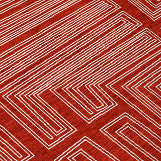 Piper Looms Chantille Geometric ACN1045 Red Machine Washable Area Rug Swatch Image