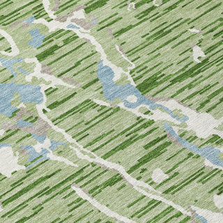 Piper Looms Chantille Stripes ACN1046 Aloe Machine Washable Area Rug Swatch Image