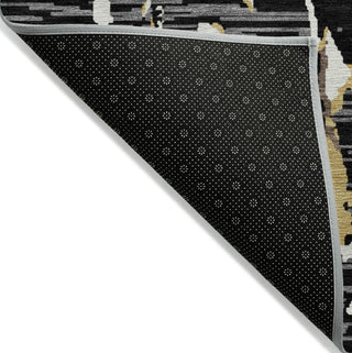 Piper Looms Chantille Stripes ACN1046 Black Machine Washable Area Rug Backing Image