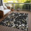 Piper Looms Chantille Stripes ACN1046 Black Machine Washable Area Rug Outdoor Lifestyle Image Feature