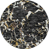 Piper Looms Chantille Stripes ACN1046 Black Machine Washable Area Rug Round Main Image