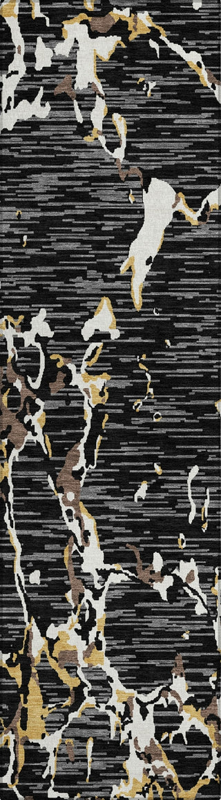 Piper Looms Chantille Stripes ACN1046 Black Machine Washable Area Rug Runner Main Image