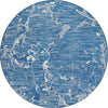 Piper Looms Chantille Stripes ACN1046 Blue Machine Washable Area Rug Round Main Image