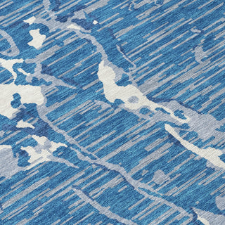 Piper Looms Chantille Stripes ACN1046 Blue Machine Washable Area Rug Swatch Image