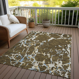 Piper Looms Chantille Stripes ACN1046 Coffee Machine Washable Area Rug Outdoor Lifestyle Image Feature
