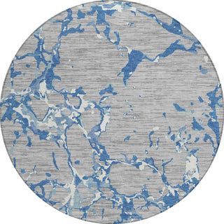 Piper Looms Chantille Stripes ACN1046 Gray Machine Washable Area Rug Round Main Image