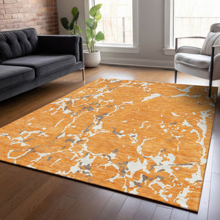 Piper Looms Chantille Stripes ACN1046 Orange Machine Washable Area Rug Lifestyle Image Feature