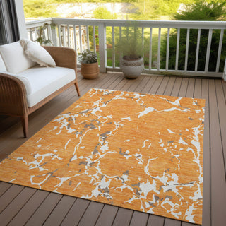 Piper Looms Chantille Stripes ACN1046 Orange Machine Washable Area Rug Outdoor Lifestyle Image Feature