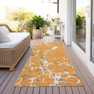 Piper Looms Chantille Stripes ACN1046 Orange Machine Washable Area Rug Runner Outdoor Lifestyle Image Feature