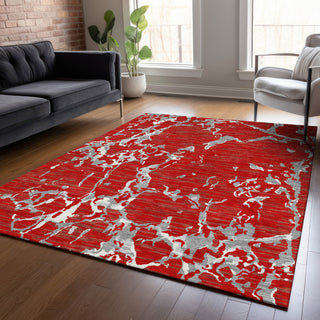Piper Looms Chantille Stripes ACN1046 Red Machine Washable Area Rug Lifestyle Image Feature