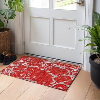 Piper Looms Chantille Stripes ACN1046 Red Machine Washable Area Rug Scatter Lifestyle Image Feature