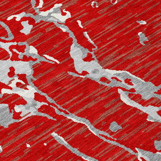 Piper Looms Chantille Stripes ACN1046 Red Machine Washable Area Rug Swatch Image